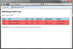 Event Log Screenshot